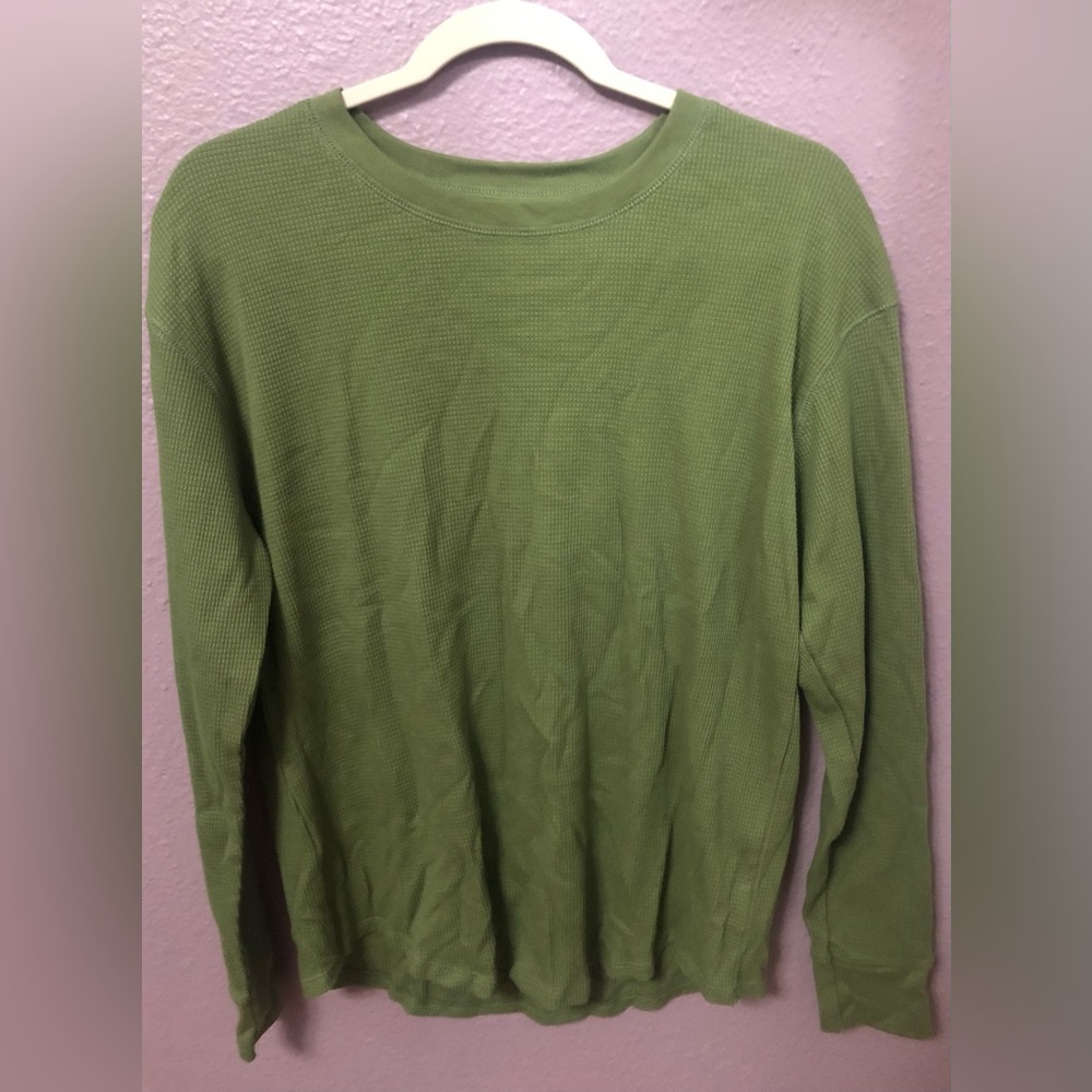 GREEN HENLEY LONG SLEEVE